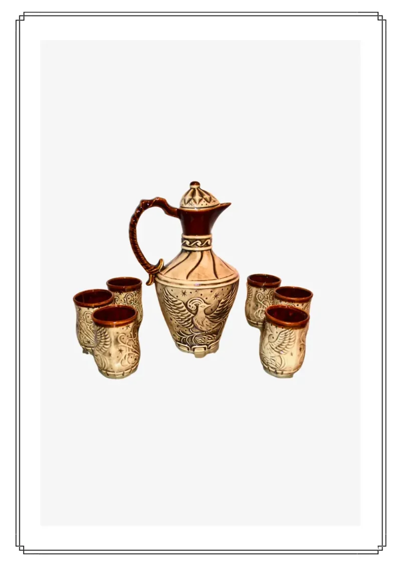 Set ulcior și pahare-Ceramică Marginea