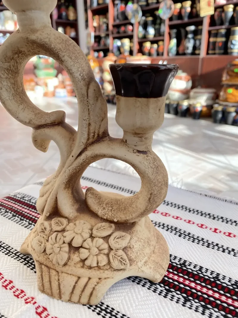 Sfeșnic ceramică cu două brațe-Ceramică Marginea