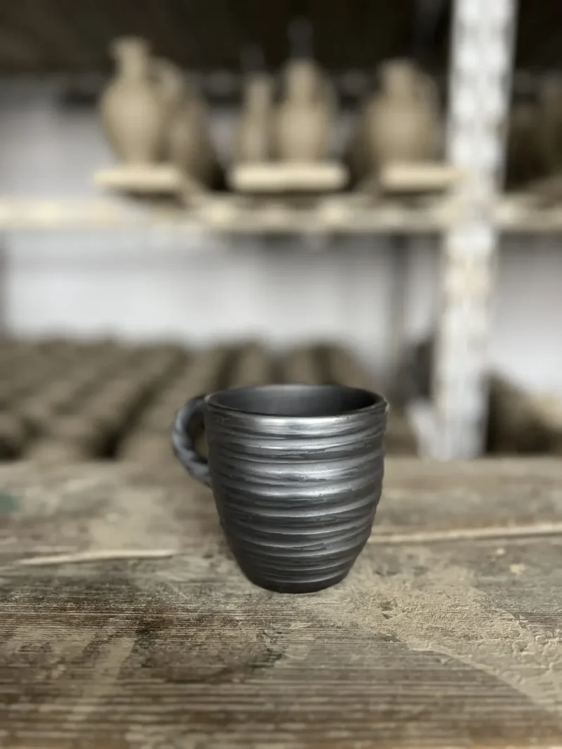 Cană din ceramică neagră-Ceramică Marginea