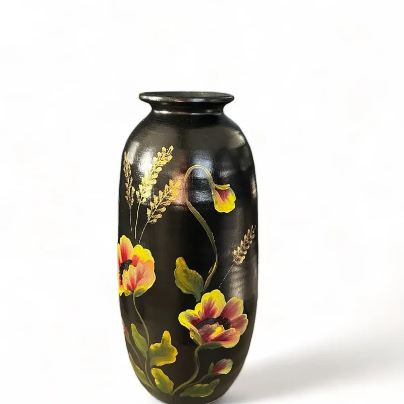 Vază pictată cu maci-Ceramică Marginea
